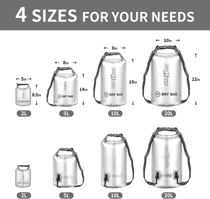 Zanhour Transparent Roll-Top Dry Bag