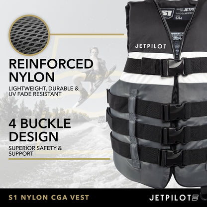Jetpilot S1 Nylon Life Vest, Black