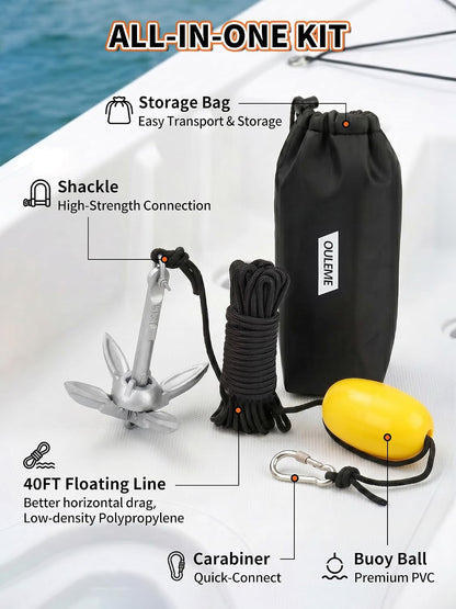 OULEME Folding Grapnel Anchor Kit